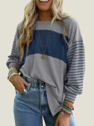 Women's Cute Color Block Long Sleeve Casual Top - Image 5