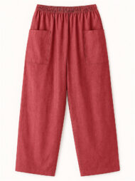 Women's Simple Solid Color Elastic High Waist Pants with Pockets - Image 2