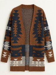 Women's Holiday Style Printed Long Sleeve Cardigan Sweaters - Image 6