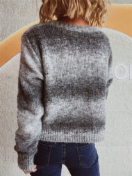 Trendy Gradient Color Long Sleeve Cardigan Sweaters for Women - Image 5