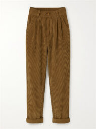 Women's Simple Solid Color High Waist Corduroy Pants - Image 3