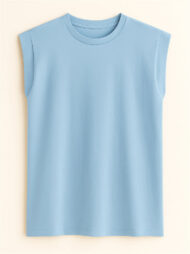 Ladies' Elegant Macaron Color Round Neck Sleeveless Shirts - Image 7