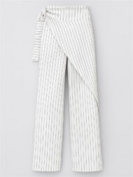 Ladies' Elegant Trendy Striped Lace Up High Waist Straight Pants - Image 3