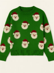 Women's Stylish Christmas Santa Claus Pattern Pullover Sweaters - Image 2