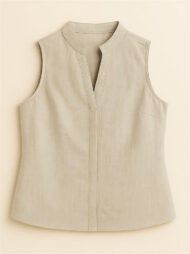 Ladies' Simple Elegant Solid Color V Neck Pullover Sleeveless Blouses