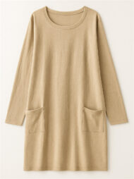 Women's Casual Long Sleeve Round Neck Shirts with Pockets - Image 7